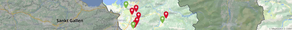 Kartenansicht für Apotheken-Notdienste in der Nähe von Alberschwende (Bregenz, Vorarlberg)